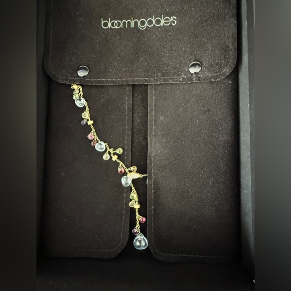 Marco Bicego Paradise 18K Yellow Gold Diamond & Gemstone Lariat Necklace 17" - Picture 7 of 10